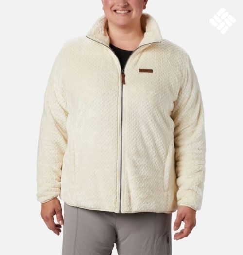 Jachete Din Lână Columbia Fireside II Plush Full Zip Dama Albi | Plus Size LFMS19Z70